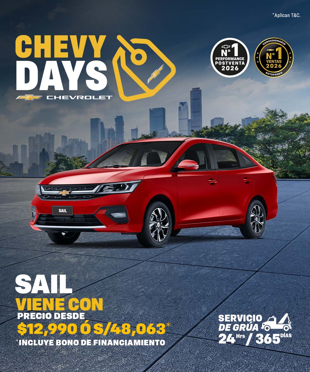 ¡llévate tu Chevrolet Sail este mes!